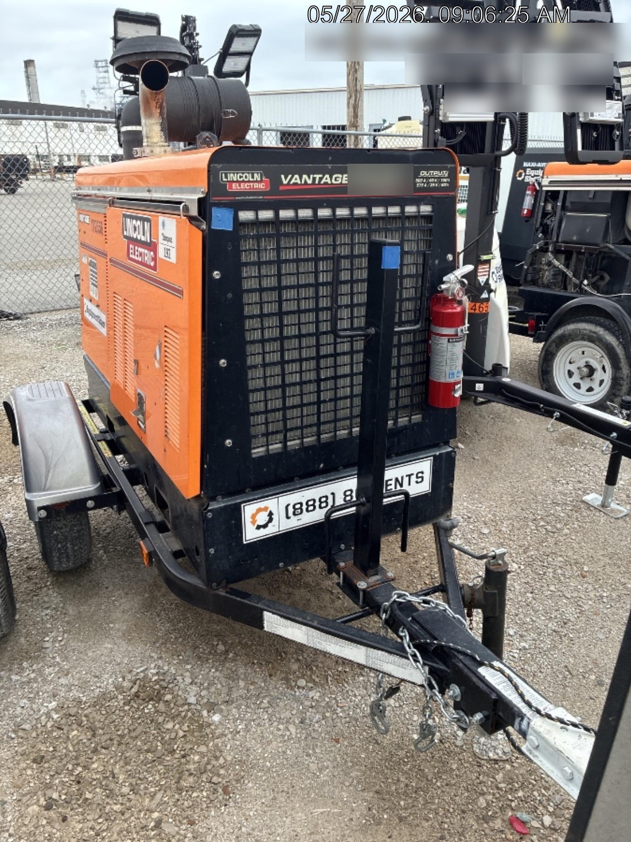 2021 Lincoln Electric Vantage 549X Ready Pak 3, ORANGE (includes trailer, cable rack, fender light kit)