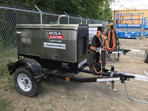 2019 Lincoln Electric Vantage 322 Welder Ready-Pak 3, Two wheel trailer, Fender and Light kit, Cable Rack
