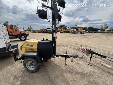 2020 Allmand NLV3GR (4) LED Light Fixture 350W, 23' Vertical Mast, 3kW Prime, Towable, Deep Sea L401, Leveling Jacks, Yanmar T4F 5.8hp