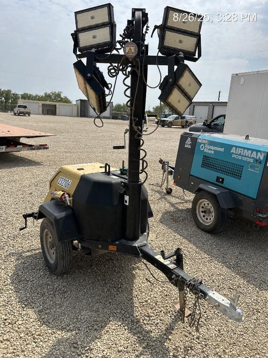 2022 Allmand NLV3GR (4) LED Light Fixture 350W, 23' Vertical Mast, 3kW Prime, Towable, Deep Sea L401, Leveling Jacks, Yanmar T4F 5.8hp