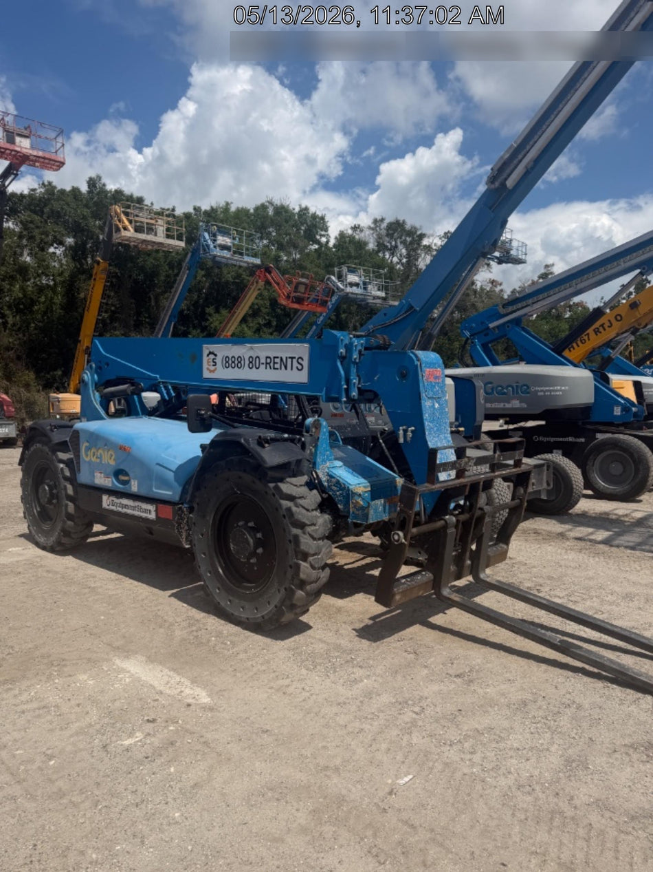 2019 Genie GTH-636 Canopy, Solid RT Tires, LED Work Lights, Beacon 60" QA Carriage, 48" Forks