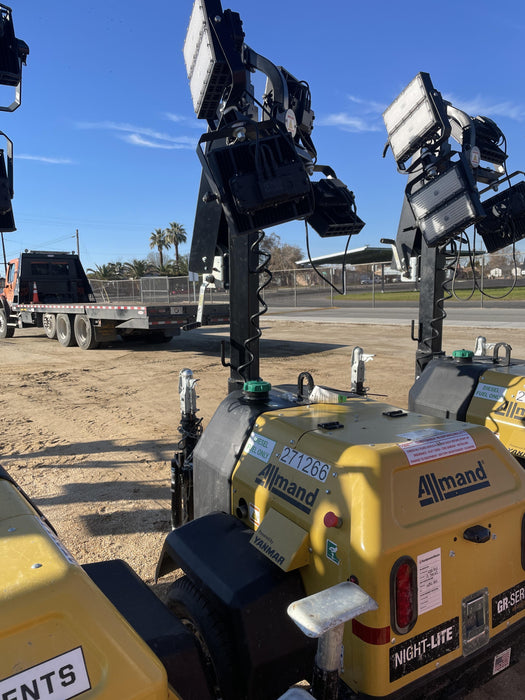 2022 Allmand NLV3GR (4) LED Light Fixture 350W, 23' Vertical Mast, 3kW Prime, Towable, ES Decals, T3