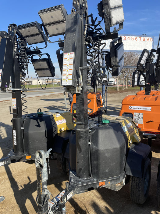 2022 Allmand NLV3GR (4) LED Light Fixture 350W, 23' Vertical Mast, 3kW Prime, Towable, ES Decals, T3