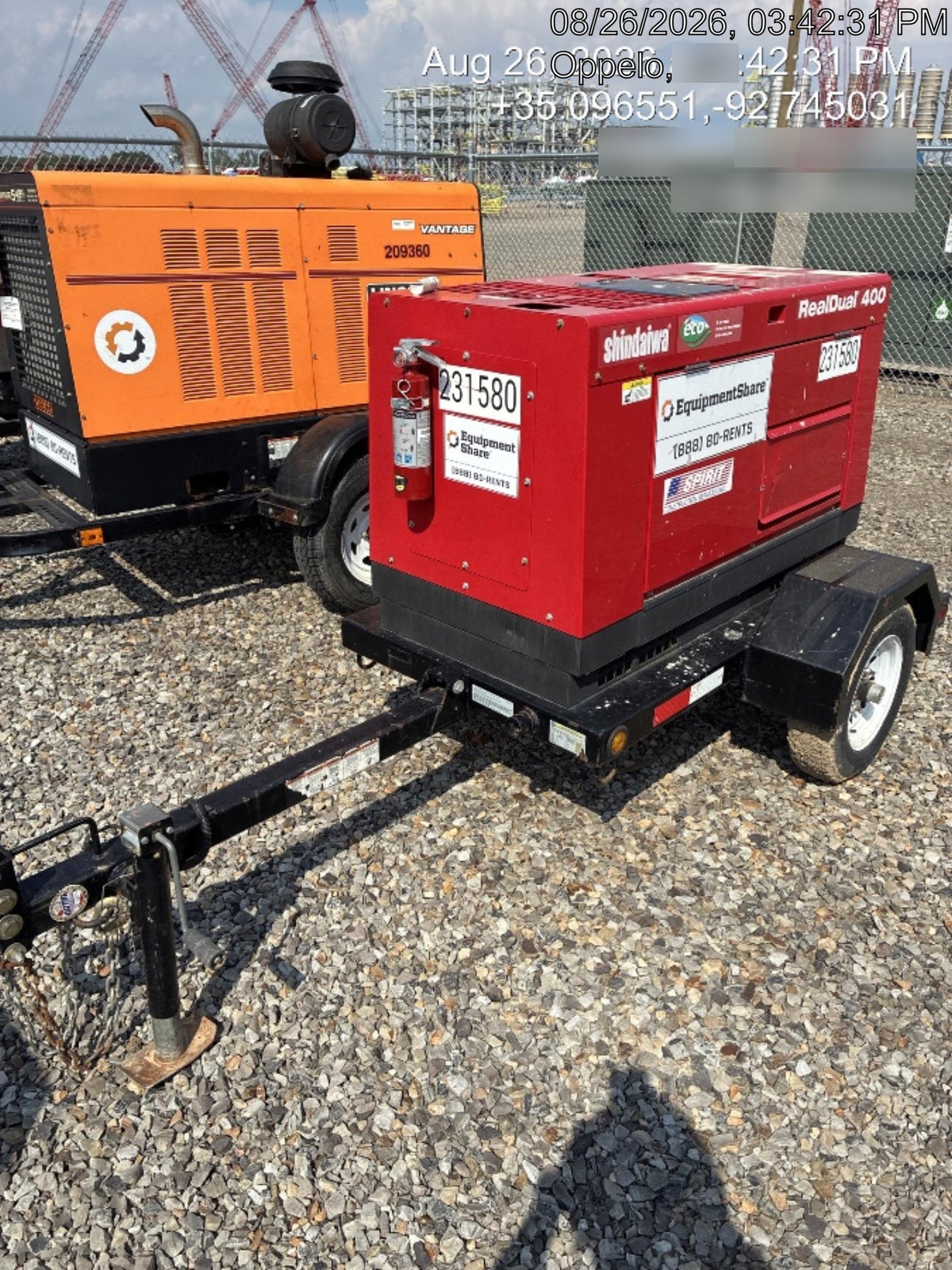 2022 Shindaiwa DGW400MDL Kubota D902 Engine, 23 HP, Dual Op Welder, Wire, Arc, Droop Stick, Tig, and CC Stick Functionality, Simulphase, 3 Phase and 1 Phase Gen Output, Single Axle NB Trlr, Slr Trckl Chrg 12V 12W, Fire Ext