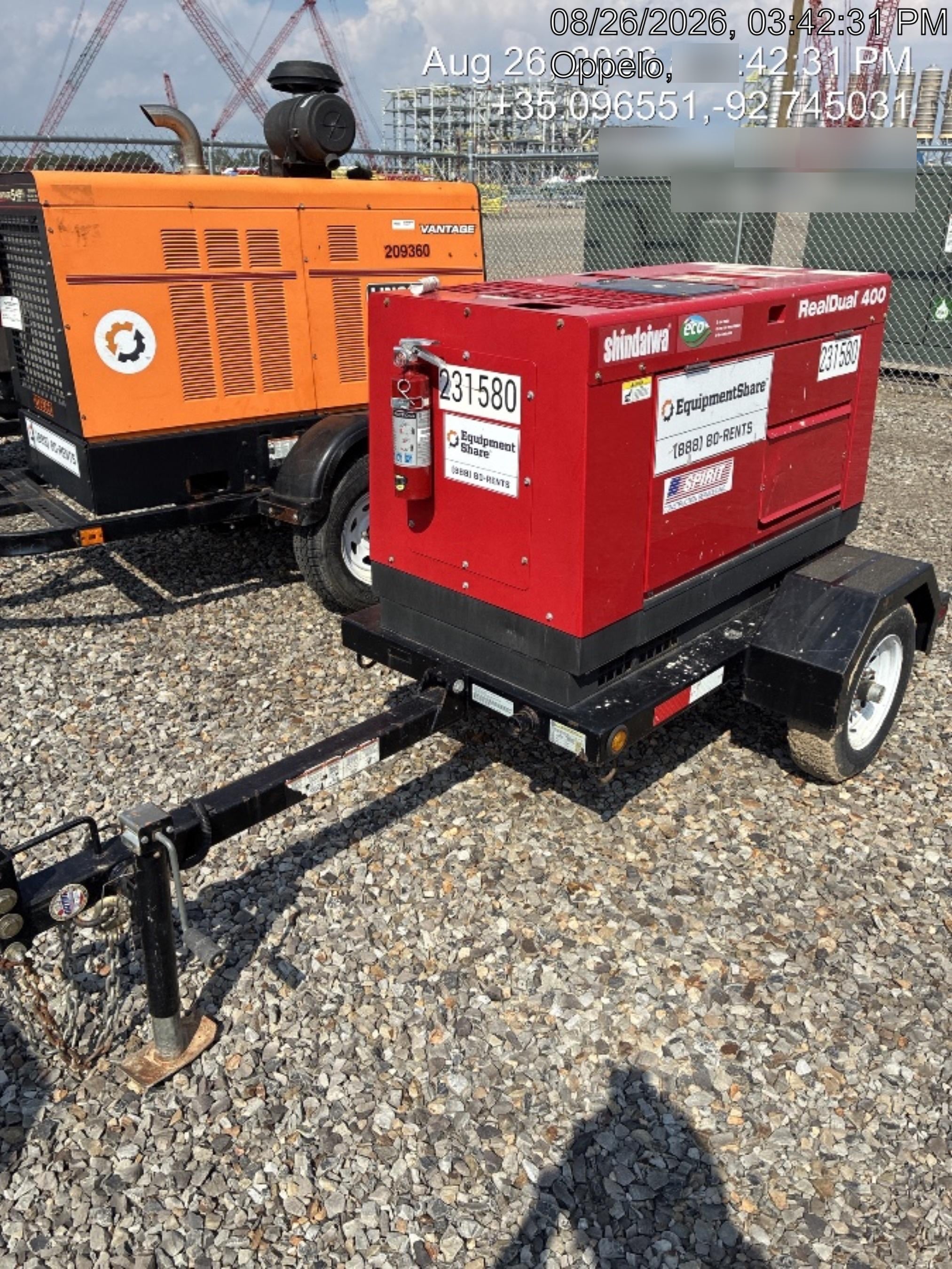 2022 Shindaiwa DGW400MDL Kubota D902 Engine, 23 HP, Dual Op Welder, Wire, Arc, Droop Stick, Tig, and CC Stick Functionality, Simulphase, 3 Phase and 1 Phase Gen Output, Single Axle NB Trlr, Slr Trckl Chrg 12V 12W, Fire Ext
