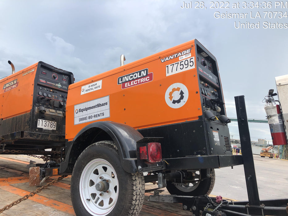 2021 Lincoln Electric Vantage 322 Vantage 322 Ready Pak 3 w/ Decals, ORANGE (includes trailer, cable rack, fender light kit) NO Telematics