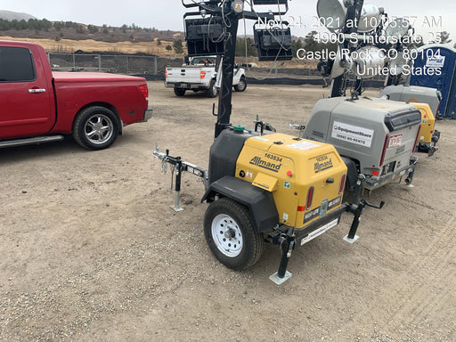 2021 Allmand NLV3GR (4) LED Light Fixture 350W, 23' Vertical Mast, 3kW Prime, Towable, Deep Sea L401, Leveling Jacks, Yanmar T4F 5.8hp