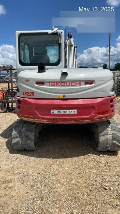 2019 Takeuchi TB290 Takeuchi TB290 Cab/Heat/AC w/Rubber Tracks, Auxiliary Hydraulics, Dozer Blade, Manual QC, 18/24/36" Buckets, Hydraulic Thumb Installed