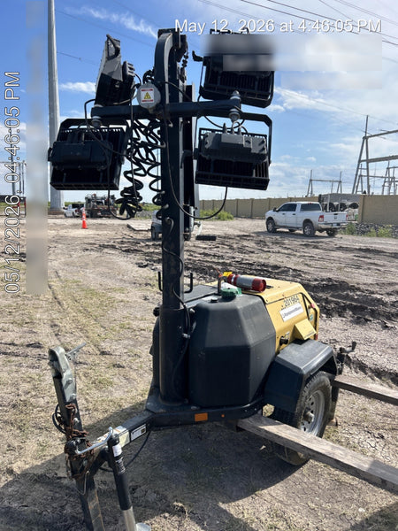 2022 Allmand NLV3GR (4) LED Light Fixture 350W, 23' Vertical Mast, 3kW Prime, Towable, Deep Sea L401, Leveling Jacks, Yanmar T4F 5.8hp