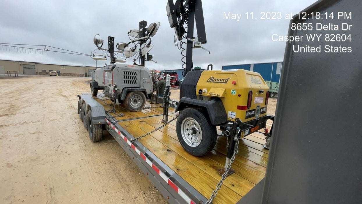 2022 Allmand NLV3GR (4) LED Light Fixture 350W, 23' Vertical Mast, 3kW Prime, Towable, ES Decals, T3