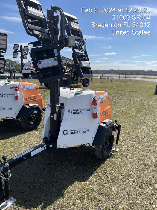 2023 Generac MLT2 Diesel, Flex Switch 120V Input, Powerzone Controller, 
(4) 320W LED Lights, 4kW Generator, 39.9 Gal Fuel Tank, 2" Ball, T3