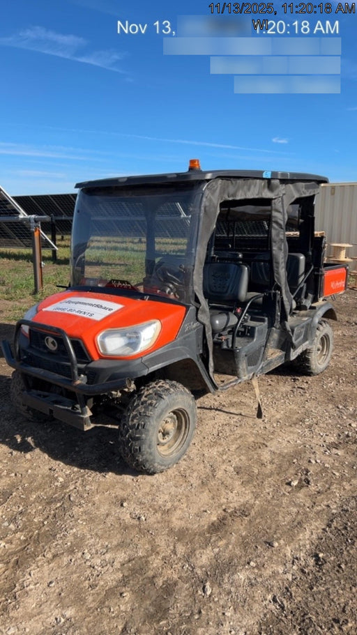 2022 Kubota RTV-X1140W-H Plastic Canopy, Windshield Acrylic Clear, LED Strobe Light, Wire Harness Kit, Back up Alarm