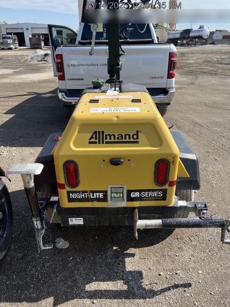 2022 Allmand NLV3GR (4) LED Light Fixture 350W, 23' Vertical Mast, 3kW Prime, Towable, Deep Sea L401, Leveling Jacks, Yanmar T4F 5.8hp
