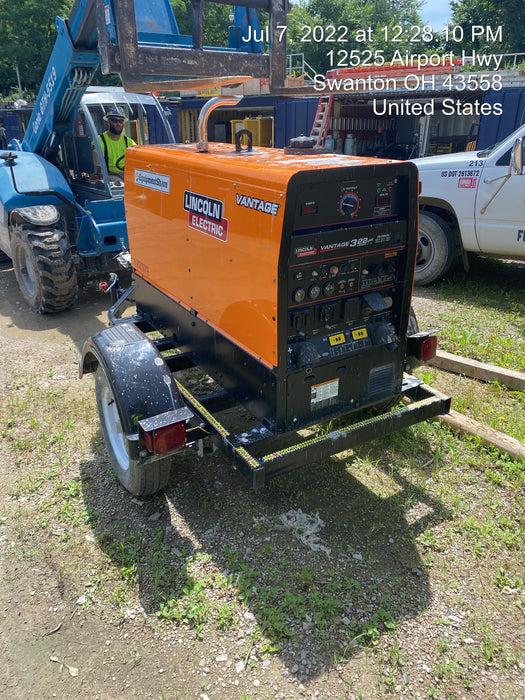 2021 Lincoln Electric Vantage 322 Vantage 322 Ready Pak 3 w/ Decals, ORANGE (includes trailer, cable rack, fender light kit) NO Telematics