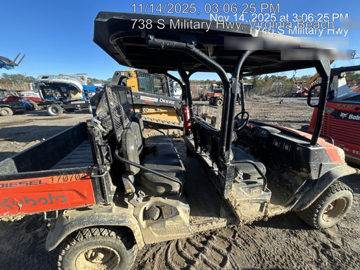 2021 Kubota RTV-X1140W-H Plastic Canopy, Windshield Acrylic Clear, LED Strobe Light, Wire Harness Kit, Back up Alarm