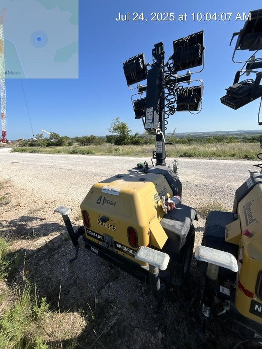 2022 Allmand NLV3GR (4) LED Light Fixture 350W, 23' Vertical Mast, 3kW Prime, Towable, Deep Sea L401, Leveling Jacks, Yanmar T4F 5.8hp