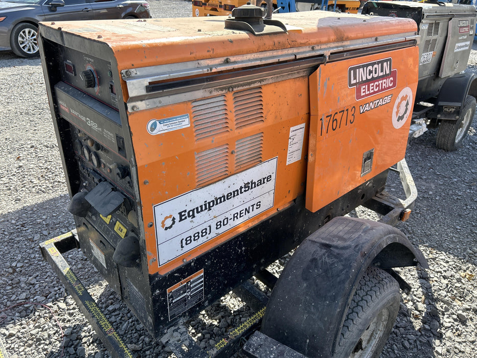 2021 Lincoln Electric Vantage 322 Vantage 322 Ready Pak 3 w/ Decals, ORANGE (includes trailer, cable rack, fender light kit) NO Telematics