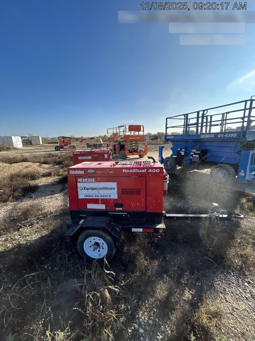 2022 Shindaiwa DGW400MDL Kubota D902 Engine, 23 HP, Dual Op Welder, Wire, Arc, Droop Stick, Tig, and CC Stick Functionality, Simulphase, 3 Phase and 1 Phase Gen Output, Single Axle NB Trlr, Slr Trckl Chrg 12V 12W, Fire Ext