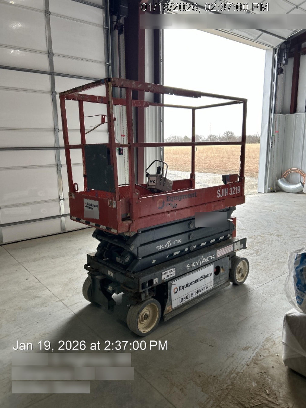 2019 Skyjack SJIII-3219 Standard Options, Trojan Batteries