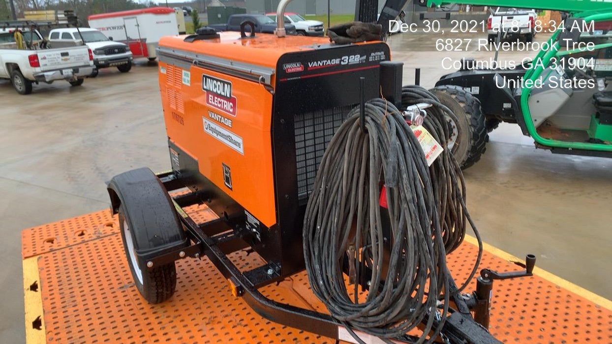 2021 Lincoln Electric Vantage 322 Vantage 322 Ready Pak 3 w/ Decals, ORANGE (includes trailer, cable rack, fender light kit) NO Telematics