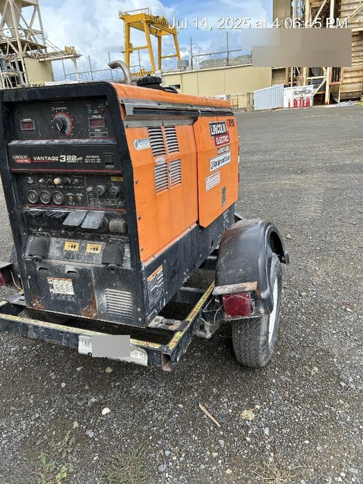 2021 Lincoln Electric Vantage 322 Vantage 322 Ready Pak 3 w/ Decals, ORANGE (includes trailer, cable rack, fender light kit) NO Telematics