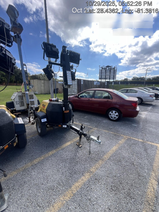 2022 Allmand NLV3GR (4) LED Light Fixture 350W, 23' Vertical Mast, 3kW Prime, Towable