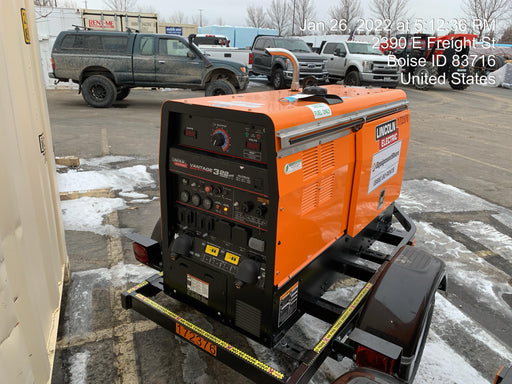 2021 Lincoln Electric Vantage 322 Vantage 322 Ready Pak 3 w/ Decals, ORANGE (includes trailer, cable rack, fender light kit) NO Telematics
