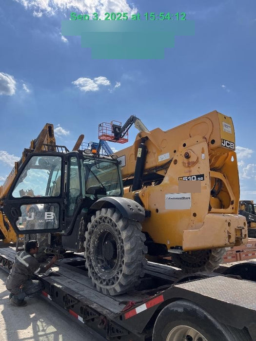 2018 JCB 510-56 JCB 510-56 Telehandler 74 HP w/CAB/HVAC, Beacon, Worklights, Aux Hydraulics, Solid Tires, 60" Carriage/Forks