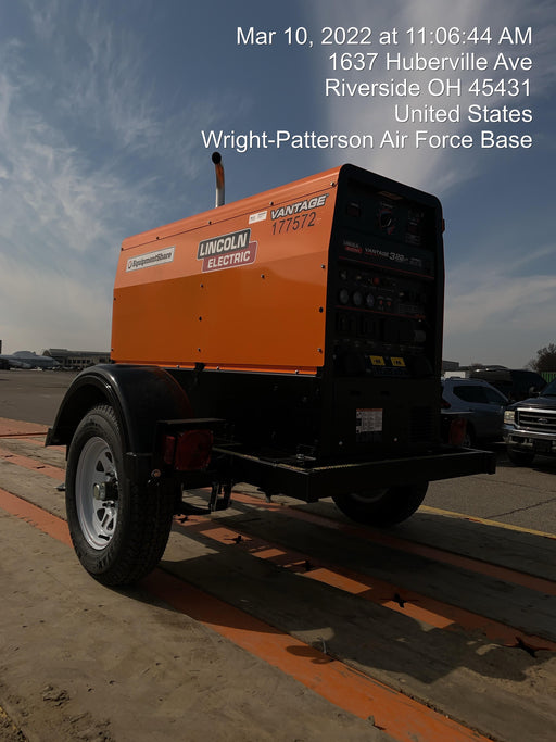 2021 Lincoln Electric Vantage 322 Vantage 322 Ready Pak 3 w/ Decals, ORANGE (includes trailer, cable rack, fender light kit) NO Telematics