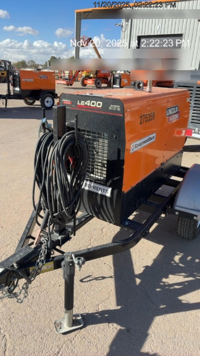 2022 Lincoln Electric LE400 Kubota V1505, Trlr, Cable Rack, Light Kit, ES Decals, T3