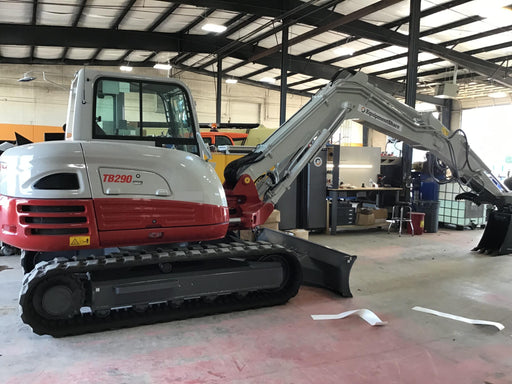 2019 Takeuchi TB290 Cab/Heat/AC Rubber tracks, Dozer blade, Travel alarm, Auxiliary hydraulics Manual QC, Hydraulic thumb, 18", 24", and 36" Buckets