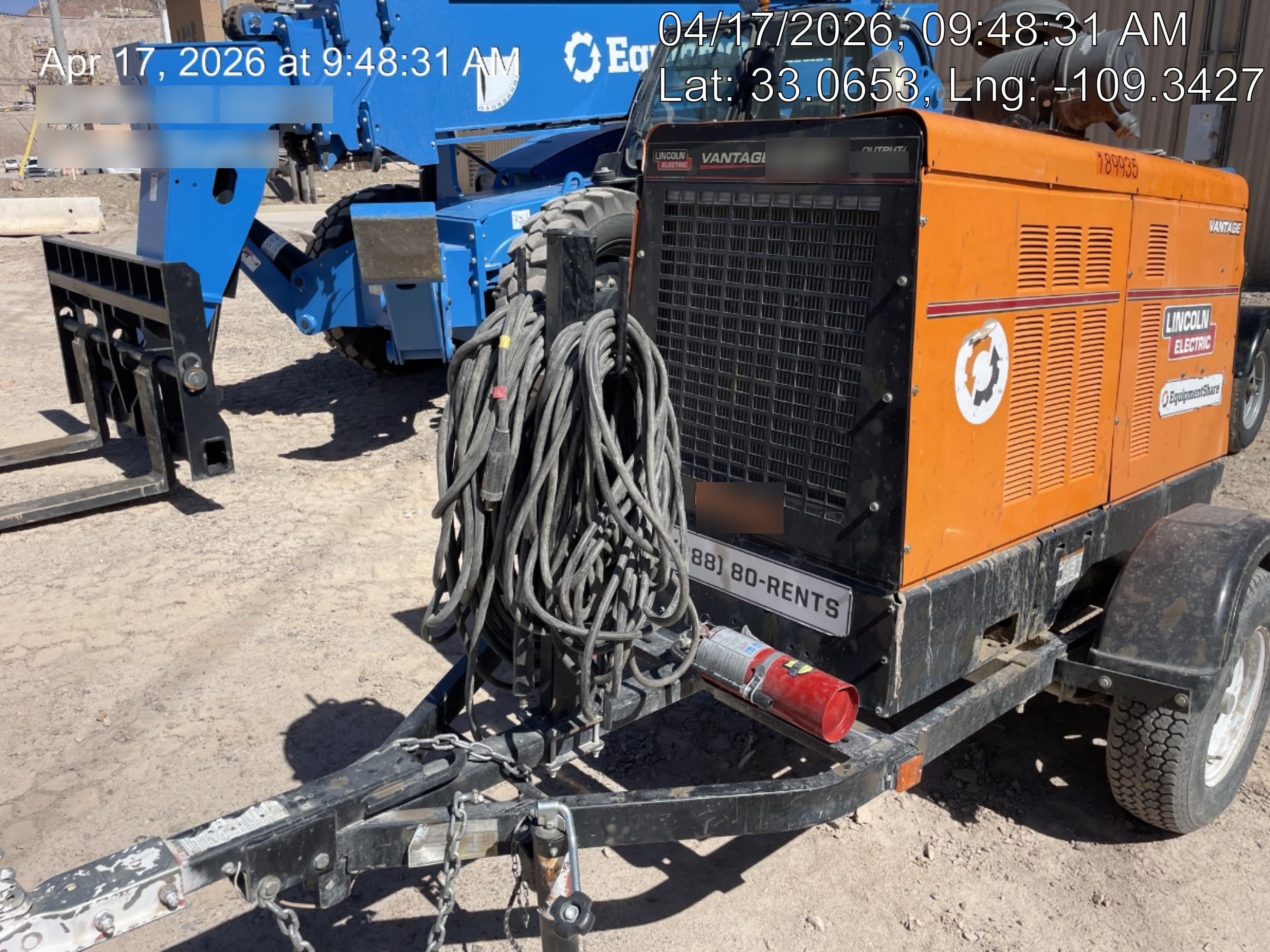2021 Lincoln Electric Vantage 549X Ready Pak 3, ORANGE (includes trailer, cable rack, fender light kit)