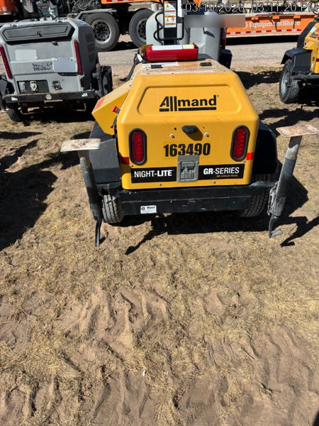 2021 Allmand NLV3GR (4) LED Light Fixture 350W, 23' Vertical Mast, 3kW Prime, Towable, Deep Sea L401, Leveling Jacks, Yanmar T4F 5.8hp