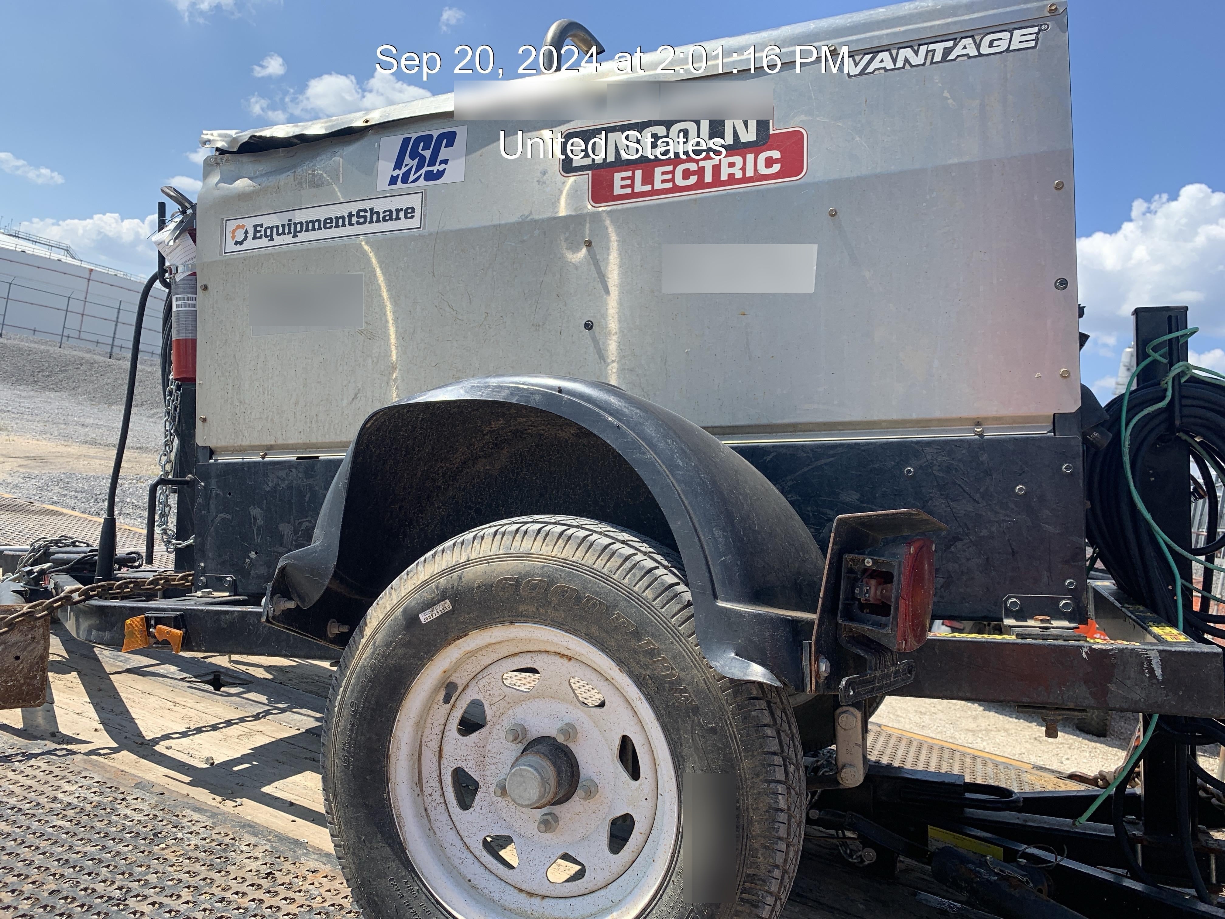 2020 Lincoln Electric Vantage 322 Welder Ready-Pak 3, w/ GPS & Decals (includes trailer, cable rack, fender light kit)