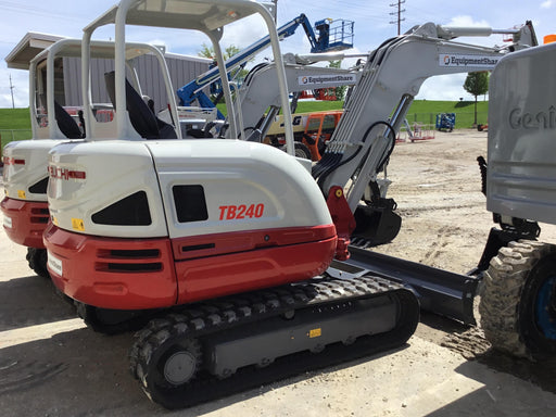 2019 Takeuchi TB240 Takeuchi TB240 Canopy w/Rubber Tracks, Auxiliary Hydraulics, Manual QC, Hydraulic Thumb, 12/18/24" Buckets