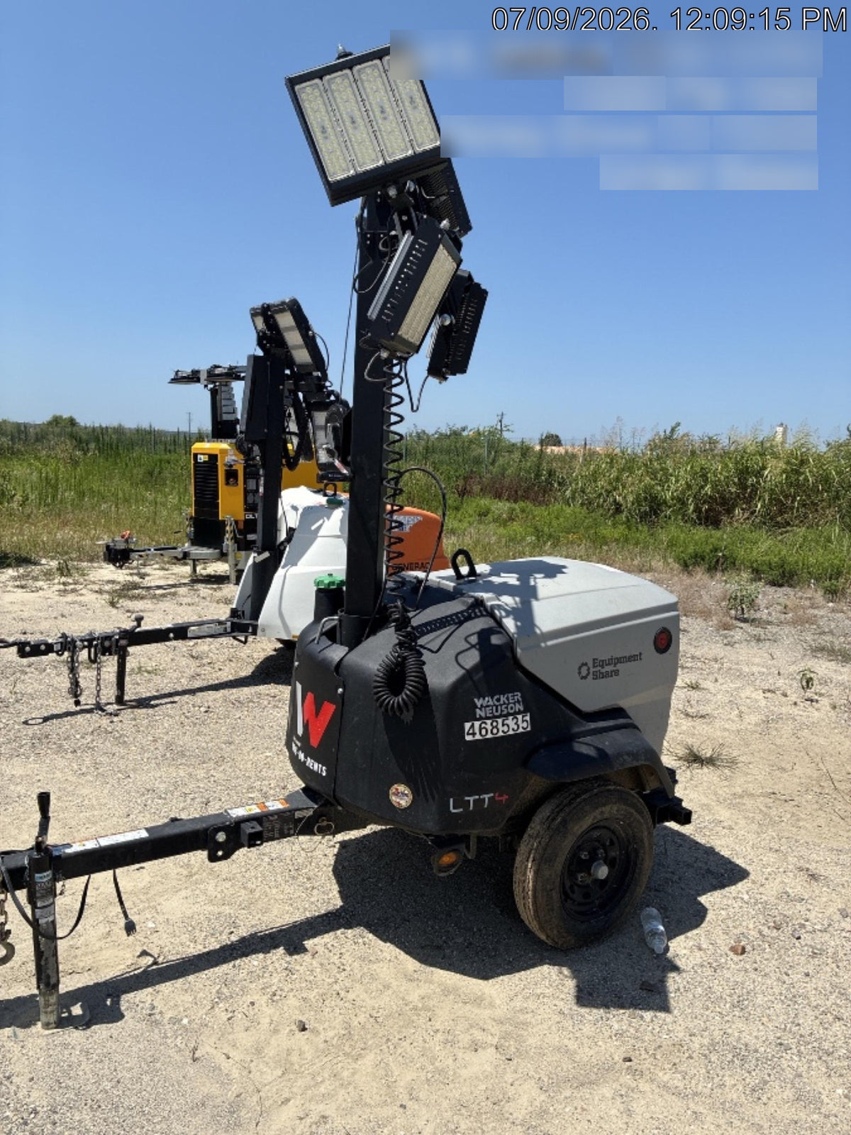 2024 Wacker Neuson LTT4 Diesel, Kohler KDW702, Deep Sea Controller, Auto Start, LED 320W, Bypass Outlet, T3