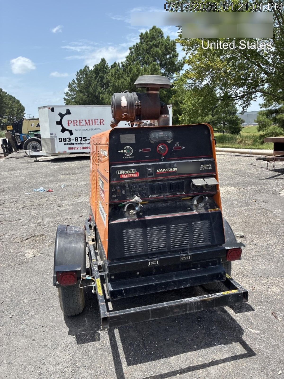 2021 Lincoln Electric Vantage 549X Ready Pak 3, ORANGE (includes trailer, cable rack, fender light kit)