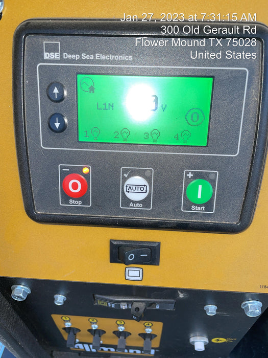 2022 Allmand NLV3GR (4) LED Light Fixture 350W, 23' Vertical Mast, 3kW Prime, Towable, ES Decals, T3