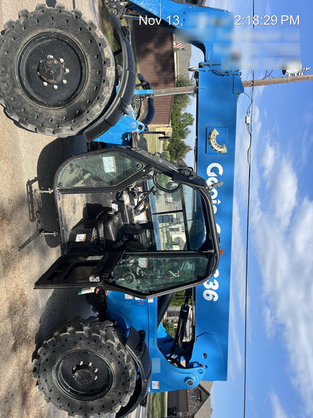 2018 Genie GTH-636 Genie GTH-636 w/Enclosed Cab w/HVAC, Work Lights, Solid Tires, Beacon, 48" Carriage and Forks