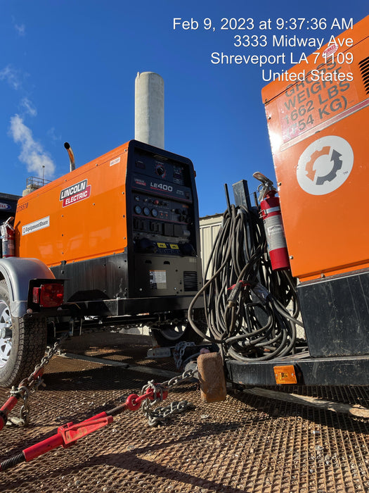 2022 Lincoln Electric LE400 Kubota V1505, Trlr, Cable Rack, Light Kit, ES Decals, T3