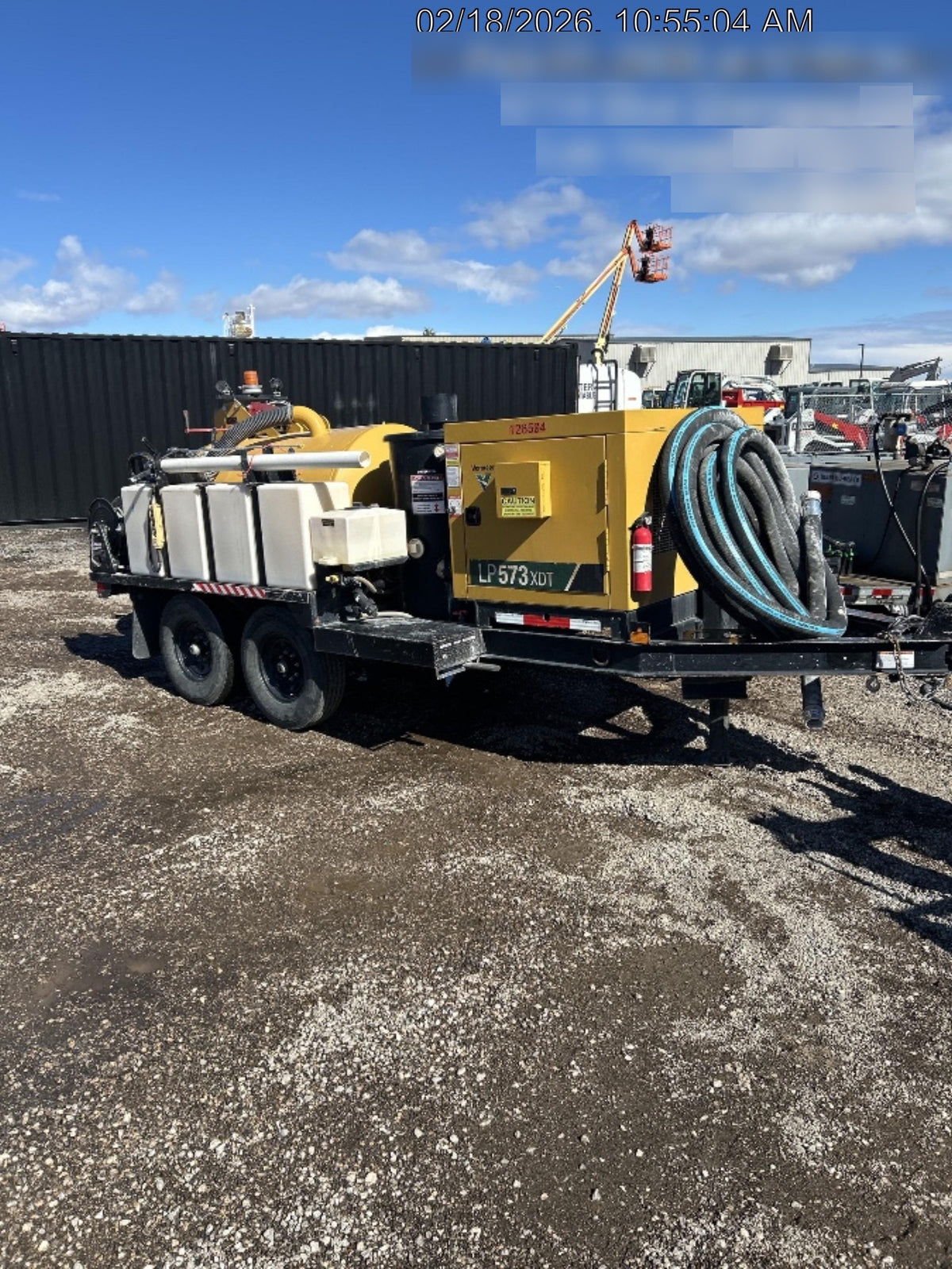 2020 Vac-Tron LP573XDT Tier 4 Kohler Diesel Engine, 500 Gallon Debris Tank w/ Hydraulic Tilt, two (2) 100 Gallon Water Tanks, Low Profile Torsion Axles (12,000 GVWR), Manual Jack Trailer