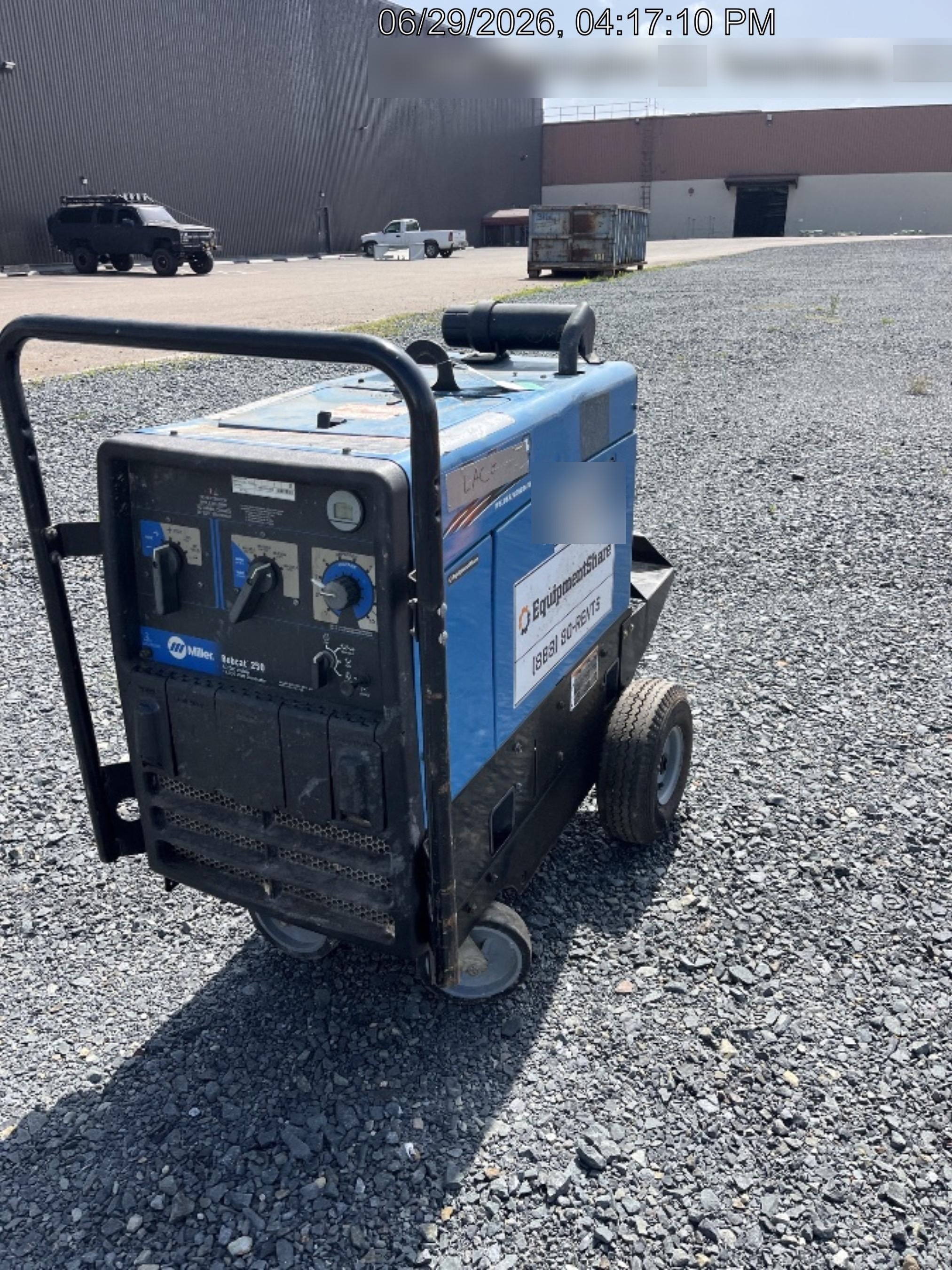 2019 Miller Electric BOBCAT 250 LP/Propane, Running Gear, Tank Bracket, Hose