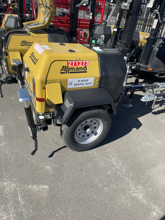 2022 Allmand NLV3GR (4) LED Light Fixture 350W, 23' Vertical Mast, 3kW Prime, Towable, ES Decals, T3