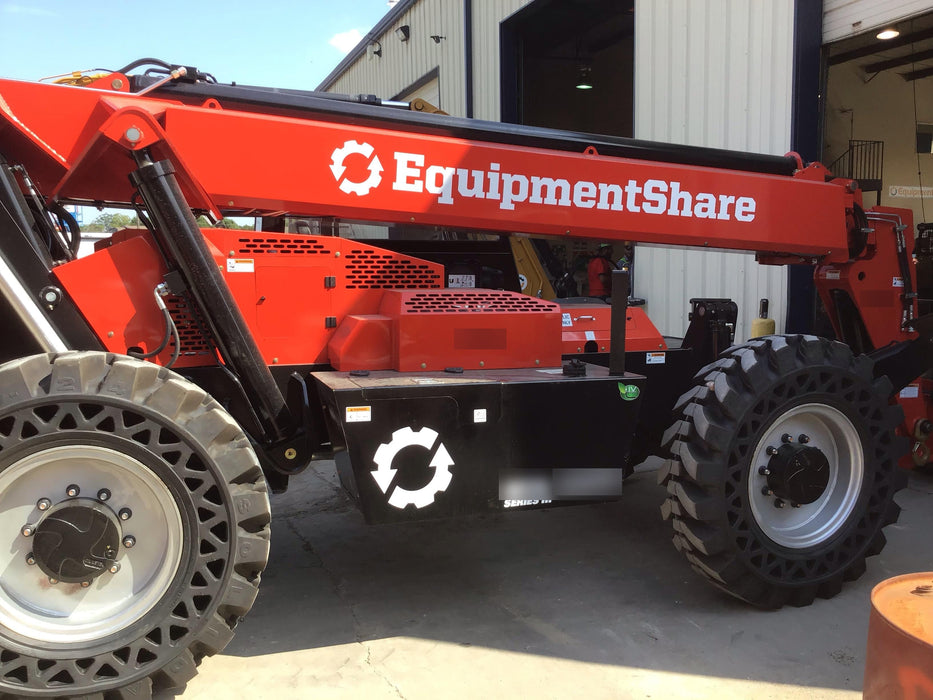 2019 Manitou MTA10055 Cab/Heat/Air, 120 HP, Solid Tires, Work Lights, Lift Hook, Auxiliary Hydraulics w/66" Carriage and 60" Forks