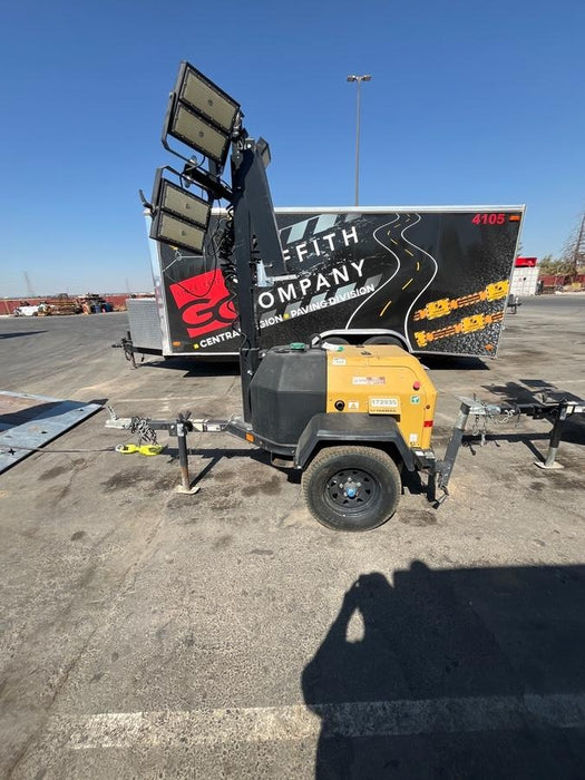 Allmand NLV3GR (4) LED Light Fixture 350W, 23' Vertical Mast, 3kW Prime, Towable, Deep Sea L401, Leveling Jacks, Yanmar T4F 5.8hp