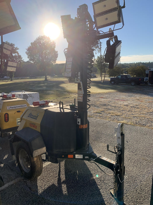 2021 Allmand NLV3GR (4) LED Light Fixture 350W, 23' Vertical Mast, 3kW Prime, Towable, Deep Sea L401, Leveling Jacks, Yanmar T4F 5.8hp