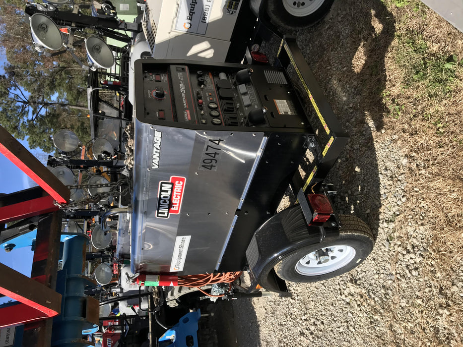 2019 Lincoln Electric Vantage 322 Ready-Pak 3, Two Wheel Trailer, Fender and Light Kit, Cable Rack