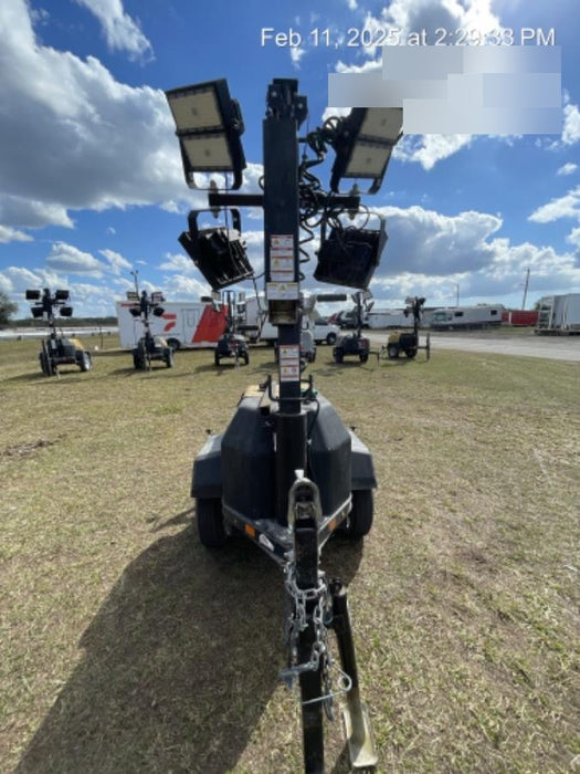 2022 Allmand NLV3GR (4) LED Light Fixture 350W, 23' Vertical Mast, 3kW Prime, Towable, Deep Sea L401, Leveling Jacks, Yanmar T4F 5.8hp