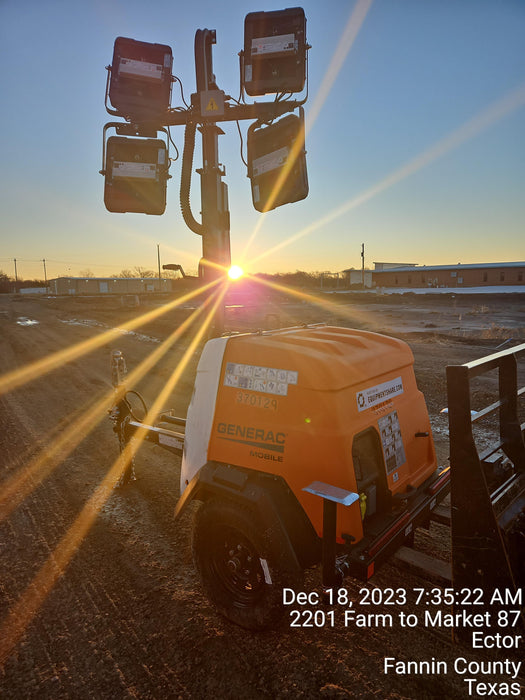 2023 Generac MLT2 Diesel, Flex Switch 120V Input, Powerzone Controller, 
(4) 320W LED Lights, 4kW Generator, 39.9 Gal Fuel Tank, 2" Ball, T3
