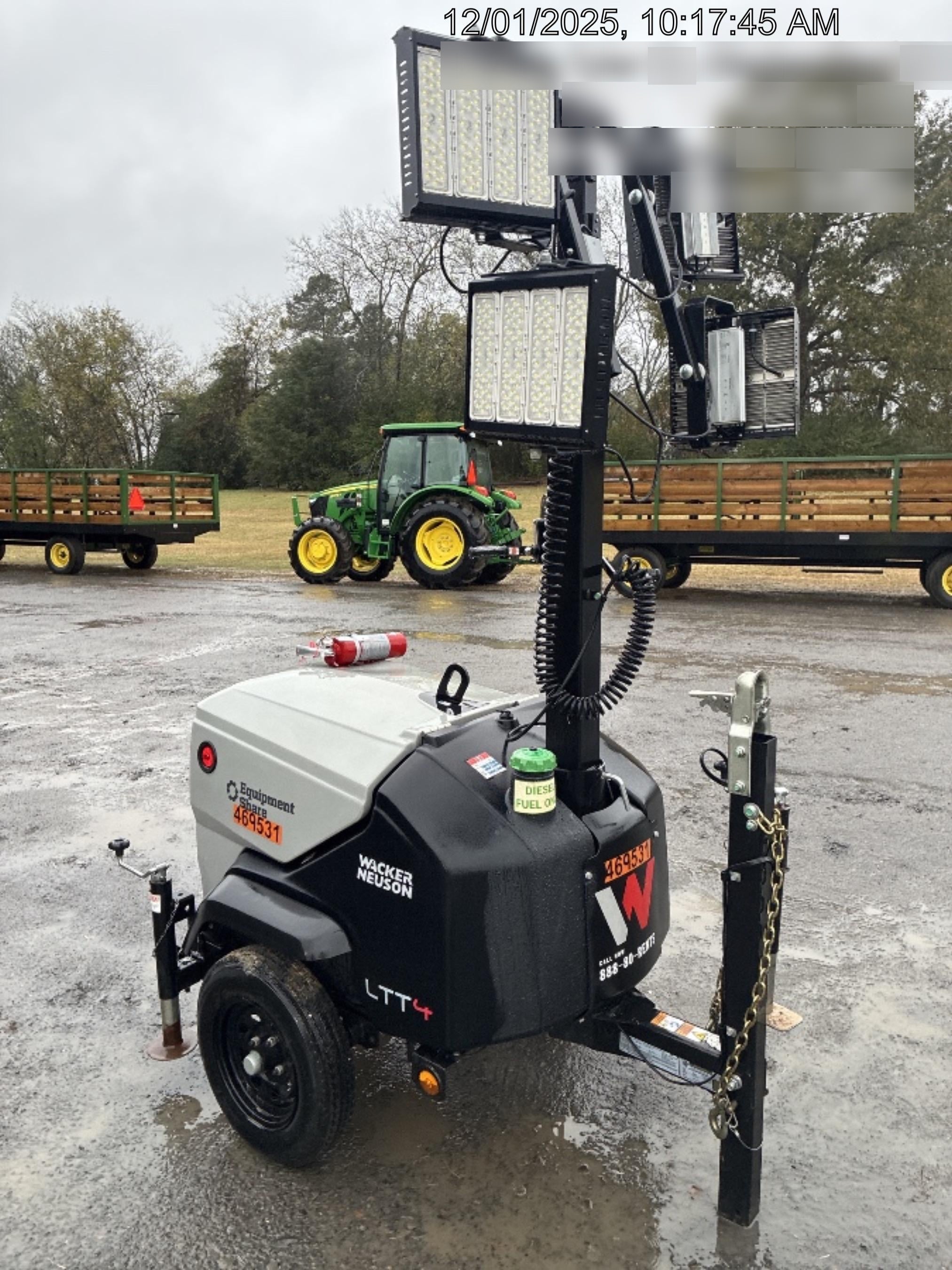 2024 Wacker Neuson LTT4 Diesel, Kohler KDW702, Deep Sea Controller, Auto Start, LED 320W, Bypass Outlet, T3